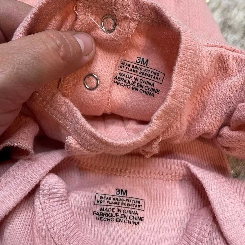 5 for‎ $25🔥Set of 2 Pink Bodysuits Baby Girl Size 3 Months